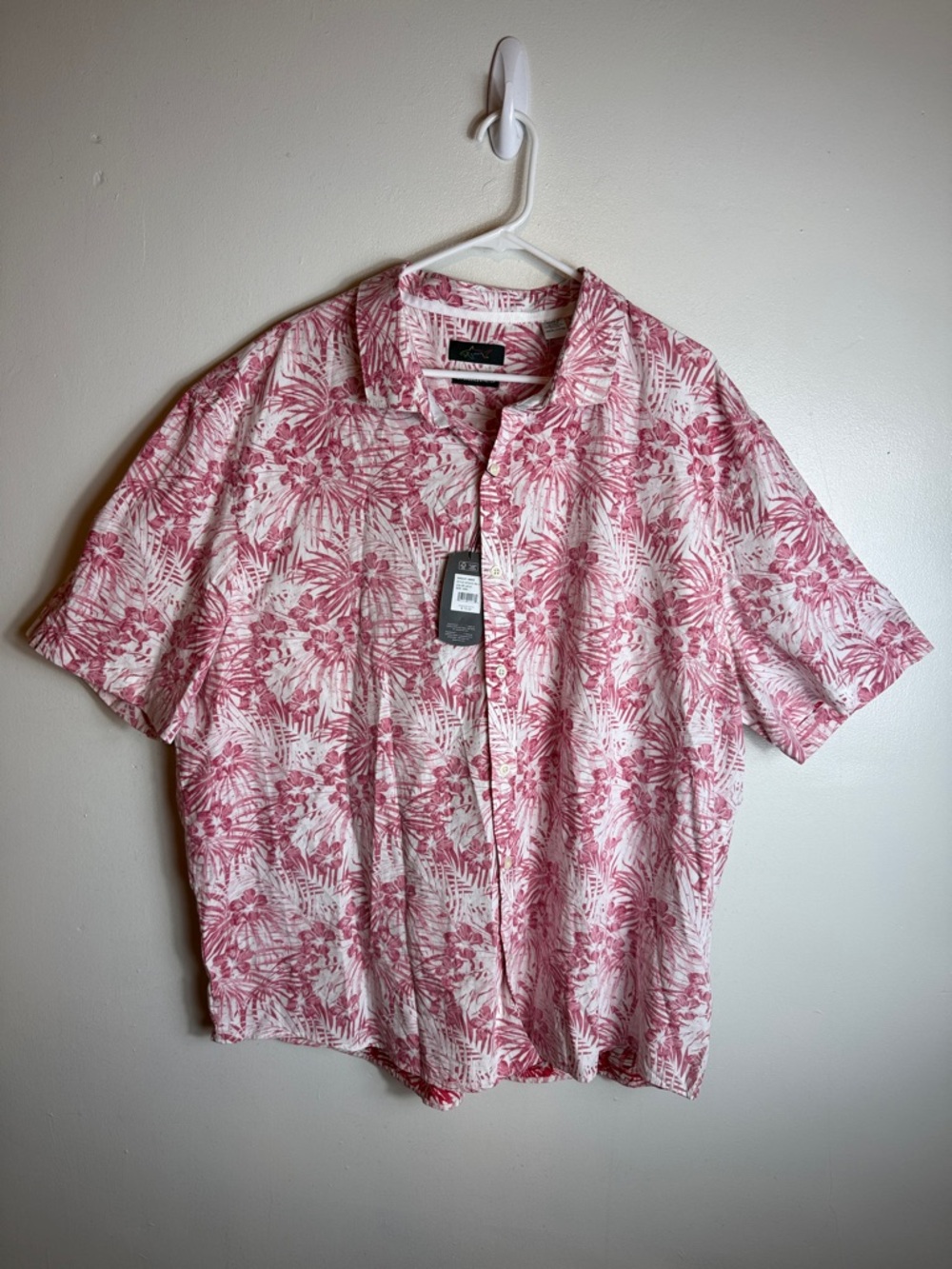 Greg Norman Casual Button Down Shirt Mens XXXL NWT Red White 3XL Performance